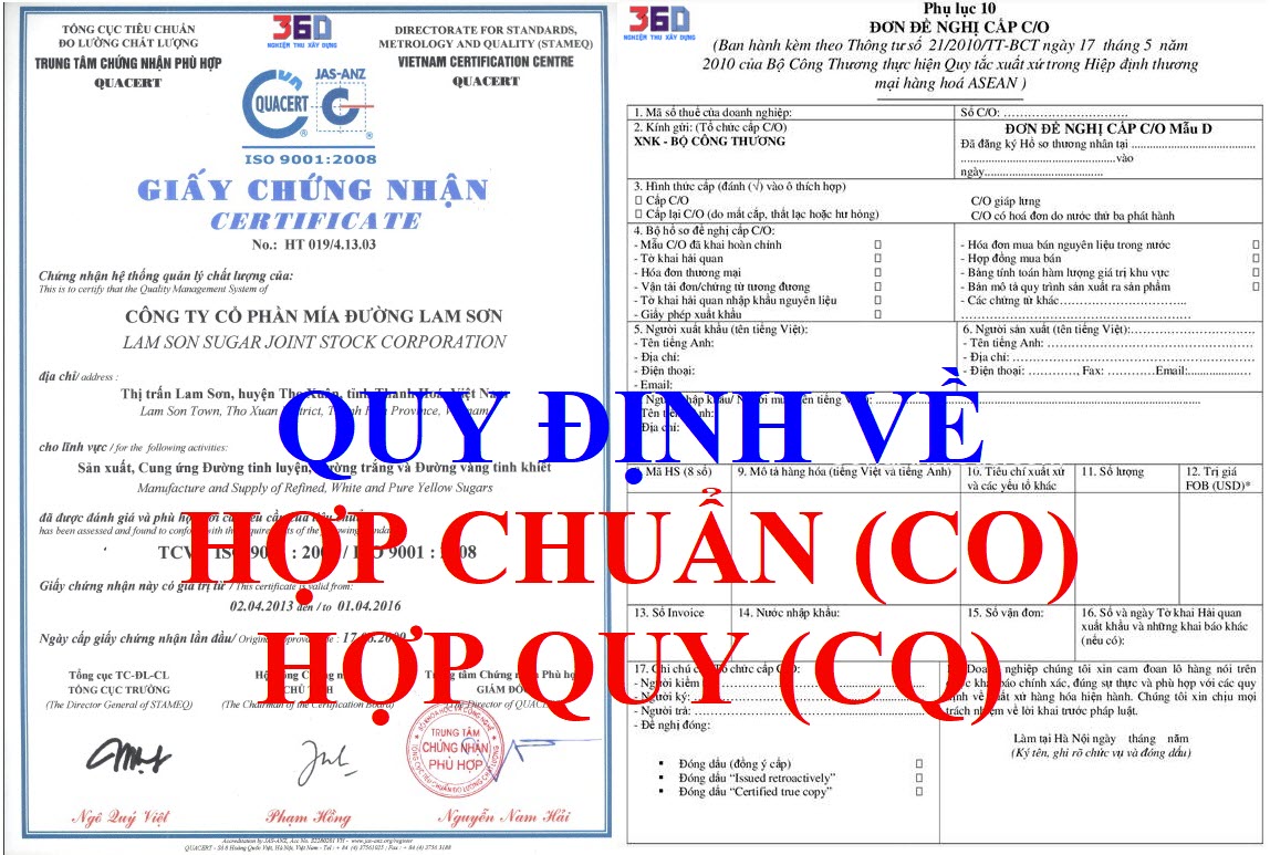 QUY ĐỊNH VỀ HỢP CHUẨN, HỢP QUY CO-CQ THEO QCVN 16:2017/BXD
